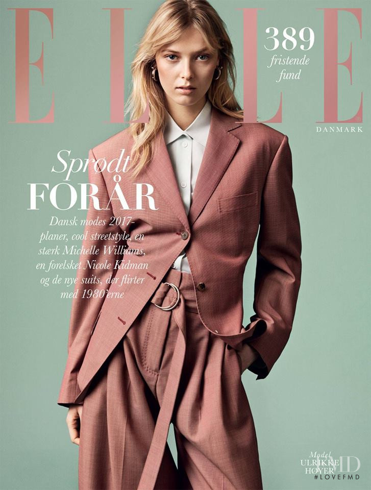 Ulrikke Hoyer featured on the Elle Denmark cover from March 2017