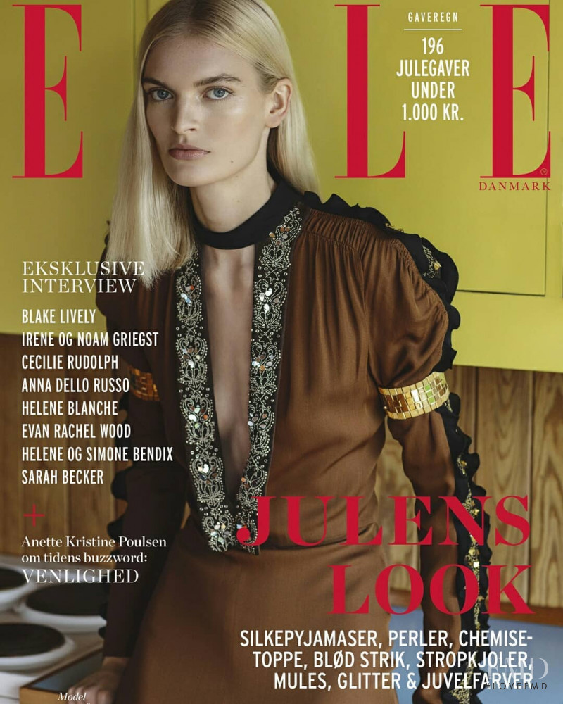 Juliane Grüner featured on the Elle Denmark cover from December 2018