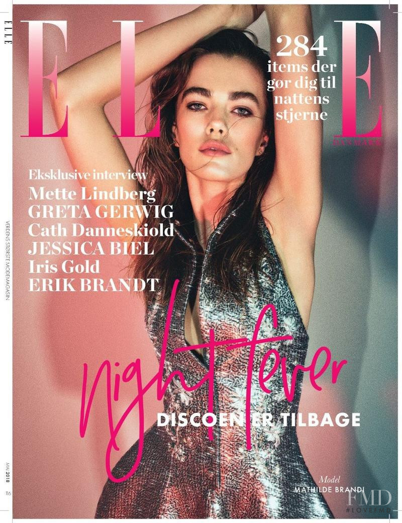 Mathilde Brandi featured on the Elle Denmark cover from May 2018
