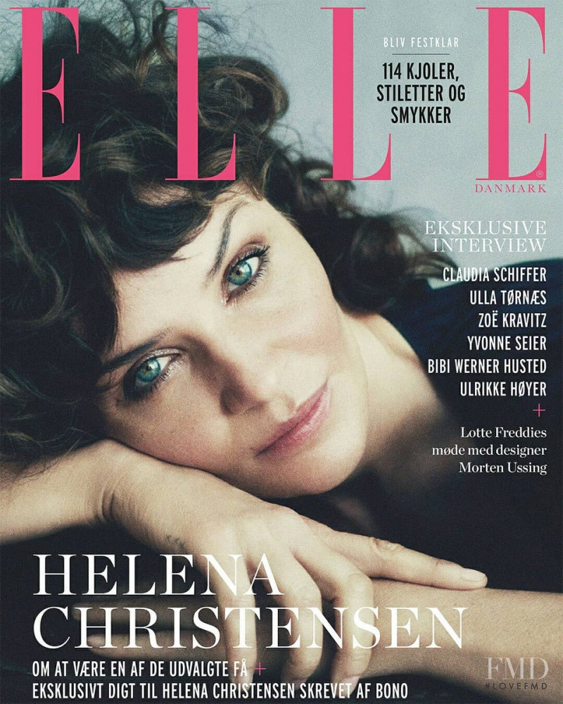Helena Christensen featured on the Elle Denmark cover from November 2018