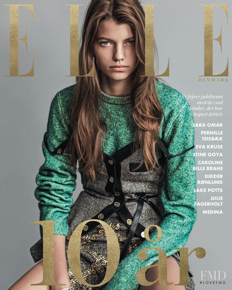 Mathilde Henning featured on the Elle Denmark cover from October 2018