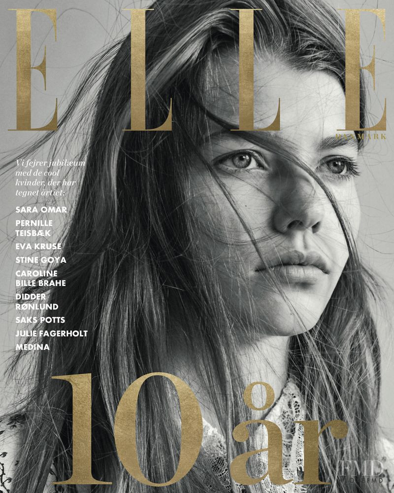 Mathilde Henning featured on the Elle Denmark cover from October 2018