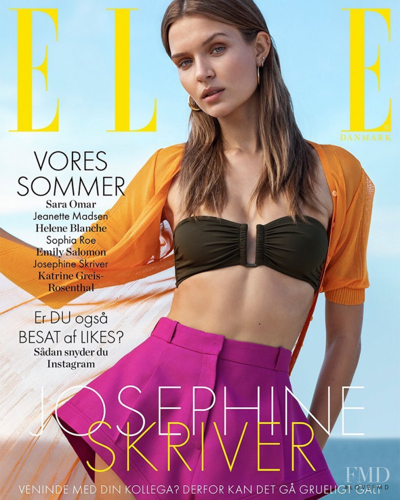 Josephine Skriver featured on the Elle Denmark cover from July 2019