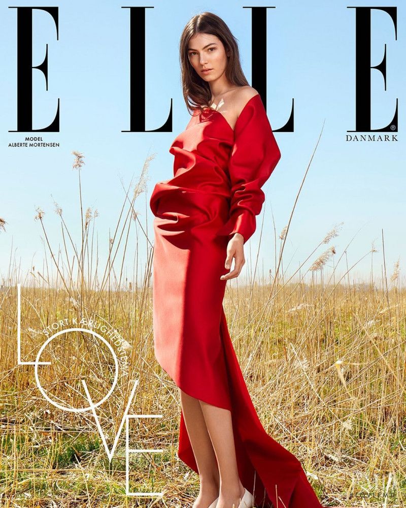 Alberte Mortensen featured on the Elle Denmark cover from June 2019