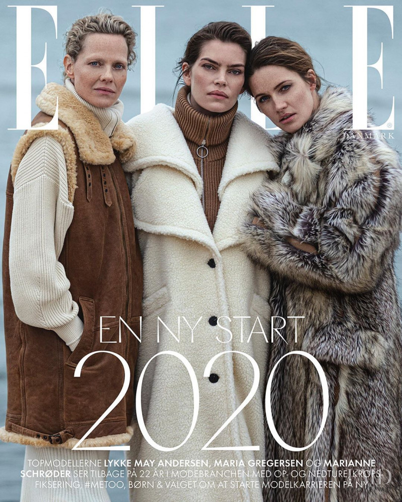 Marianne Schroder, May Andersen, Maria Gregersen featured on the Elle Denmark cover from January 2020