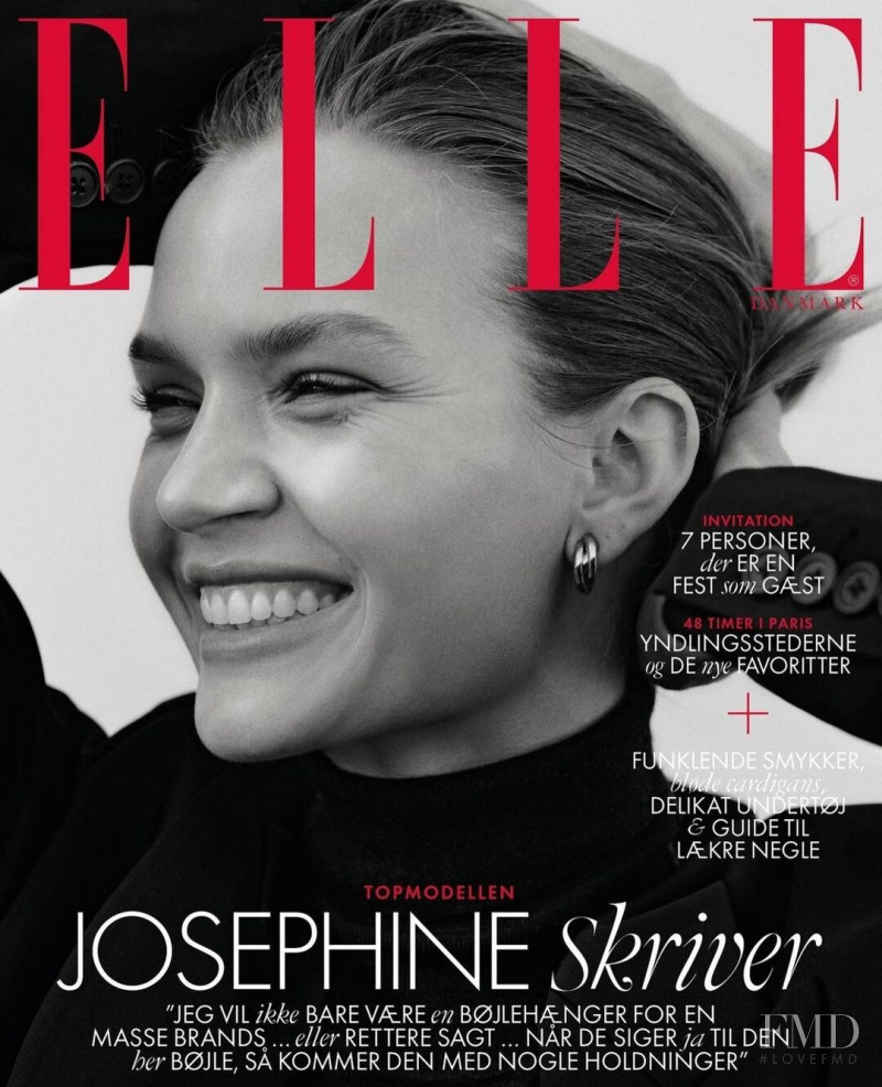 Josephine Skriver featured on the Elle Denmark cover from December 2021