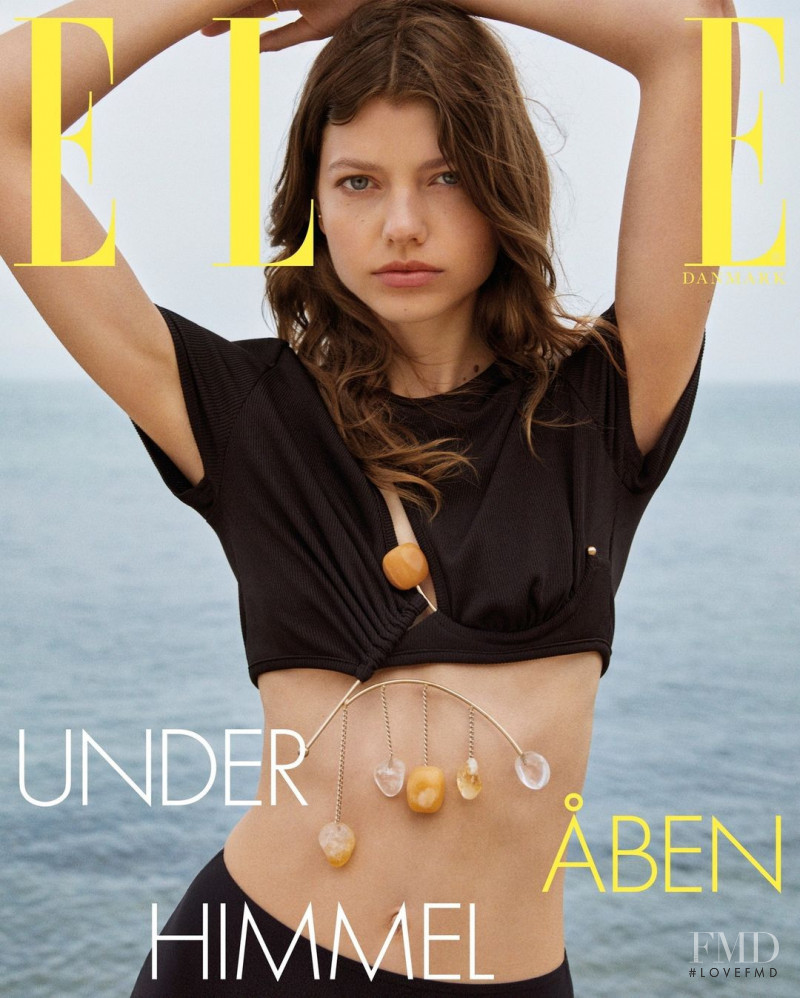 Mathilde Henning featured on the Elle Denmark cover from July 2022