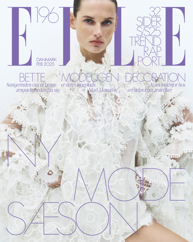 Giedre Dukauskaite featured on the Elle Denmark cover from February 2025