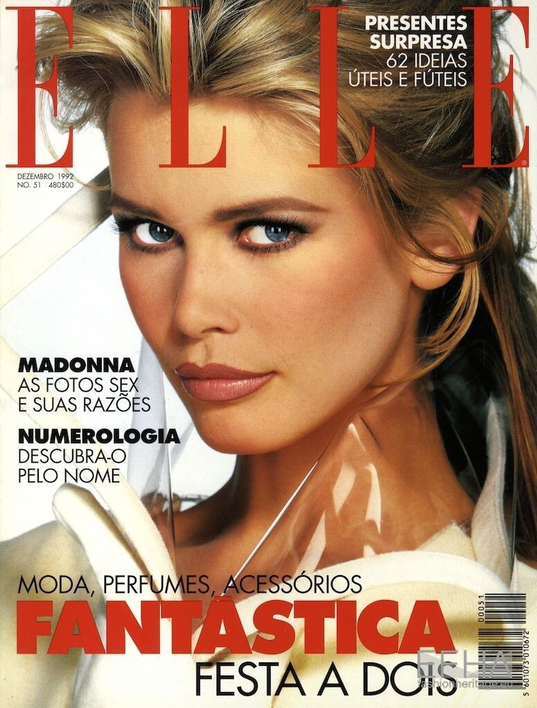 Claudia Schiffer featured on the Elle Portugal cover from December 1992