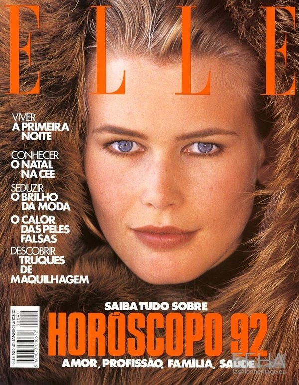 Claudia Schiffer featured on the Elle Portugal cover from January 1992