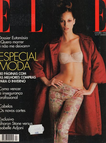 Christy Turlington featured on the Elle Portugal cover from October 1996