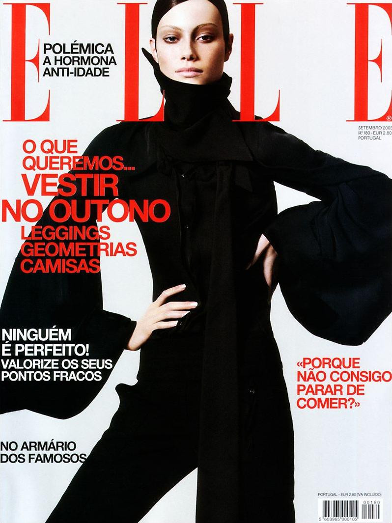 Alyssa Sutherland featured on the Elle Portugal cover from September 2003