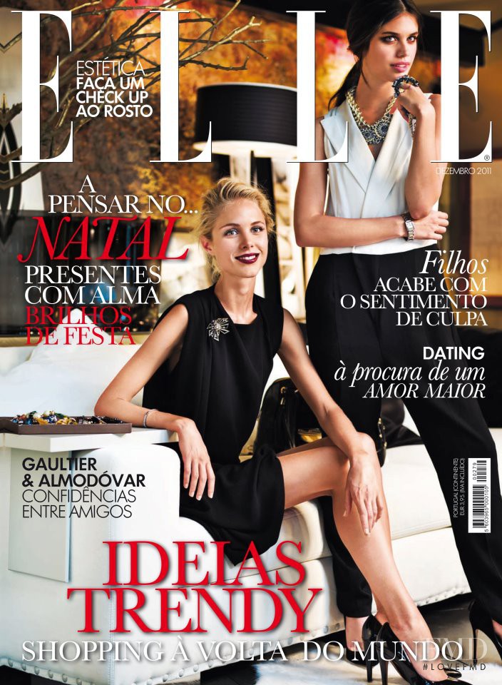 Ella Drake, Sara Sampaio featured on the Elle Portugal cover from December 2011