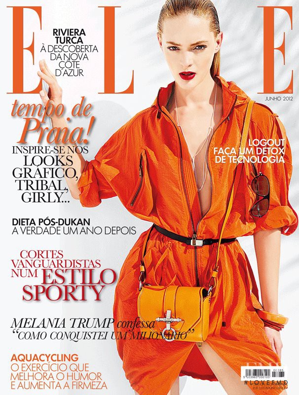 Heidi Harrington-Johnson featured on the Elle Portugal cover from June 2012