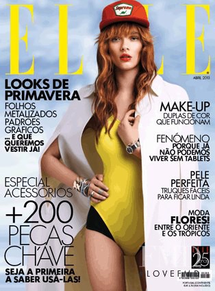 Beegee Margenyte featured on the Elle Portugal cover from April 2013