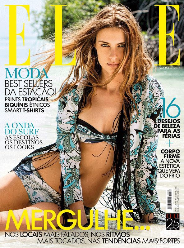 Elena Baguci featured on the Elle Portugal cover from August 2013