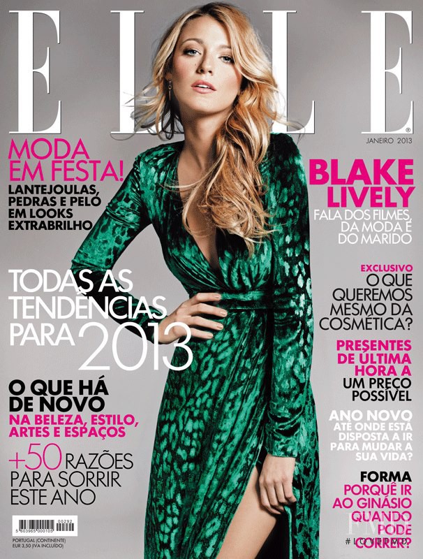 Blake Lively featured on the Elle Portugal cover from January 2013