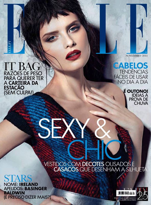 Elena Melnik featured on the Elle Portugal cover from November 2013