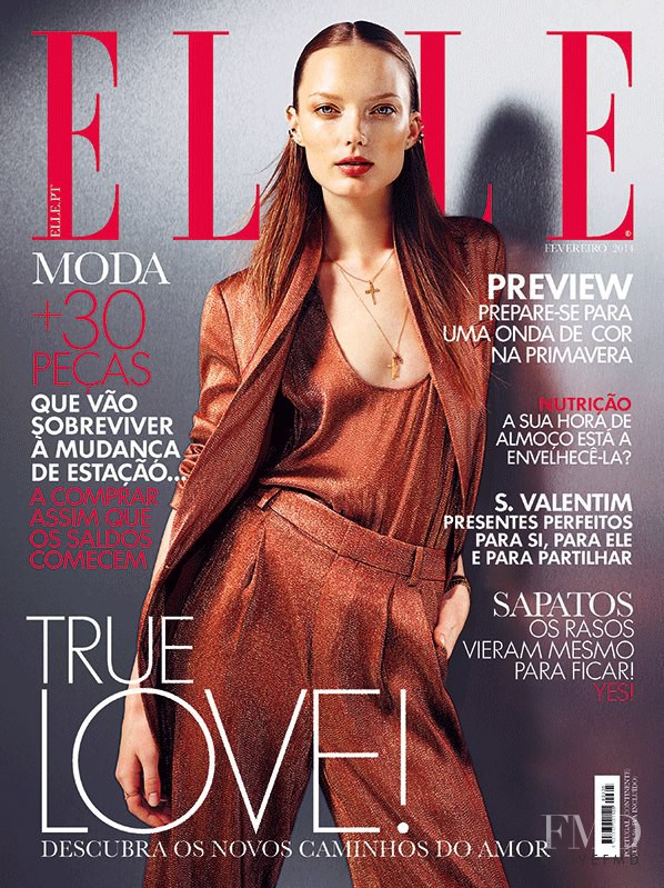 Natalia Chabanenko featured on the Elle Portugal cover from February 2014