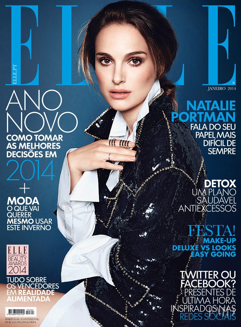 Natalie Portman featured on the Elle Portugal cover from January 2014