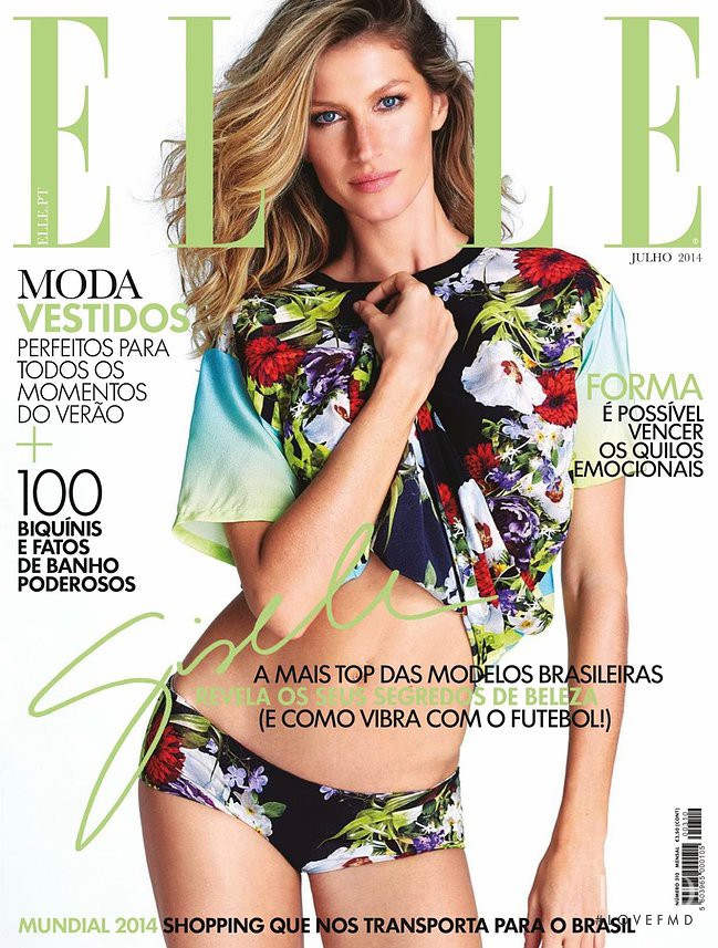 Gisele Bundchen featured on the Elle Portugal cover from July 2014