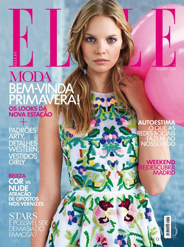 Marloes Horst featured on the Elle Portugal cover from March 2014