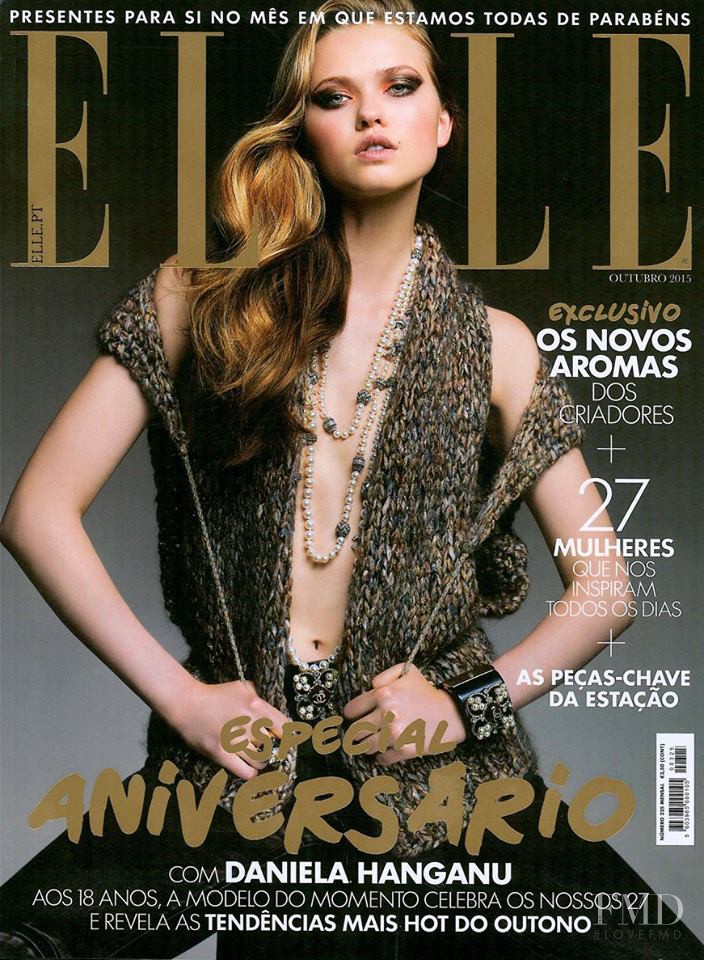 Daniela Hanganu featured on the Elle Portugal cover from October 2015