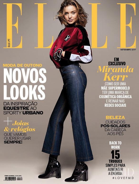 Miranda Kerr featured on the Elle Portugal cover from September 2017