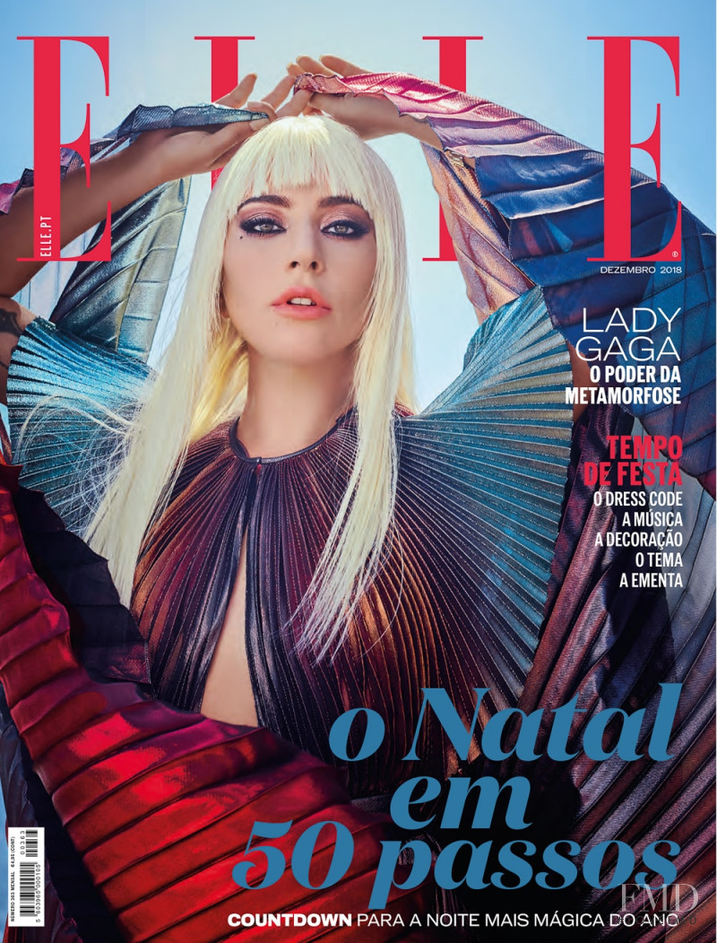 Lady Gaga featured on the Elle Portugal cover from December 2018