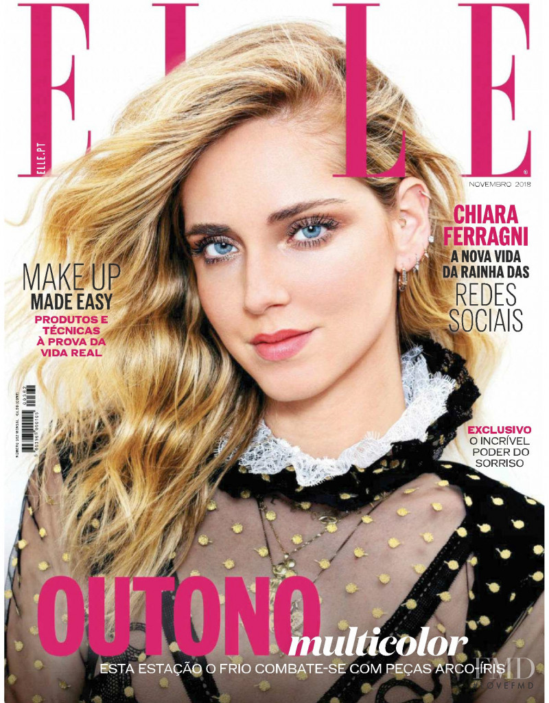 Chiara Ferragni featured on the Elle Portugal cover from November 2018
