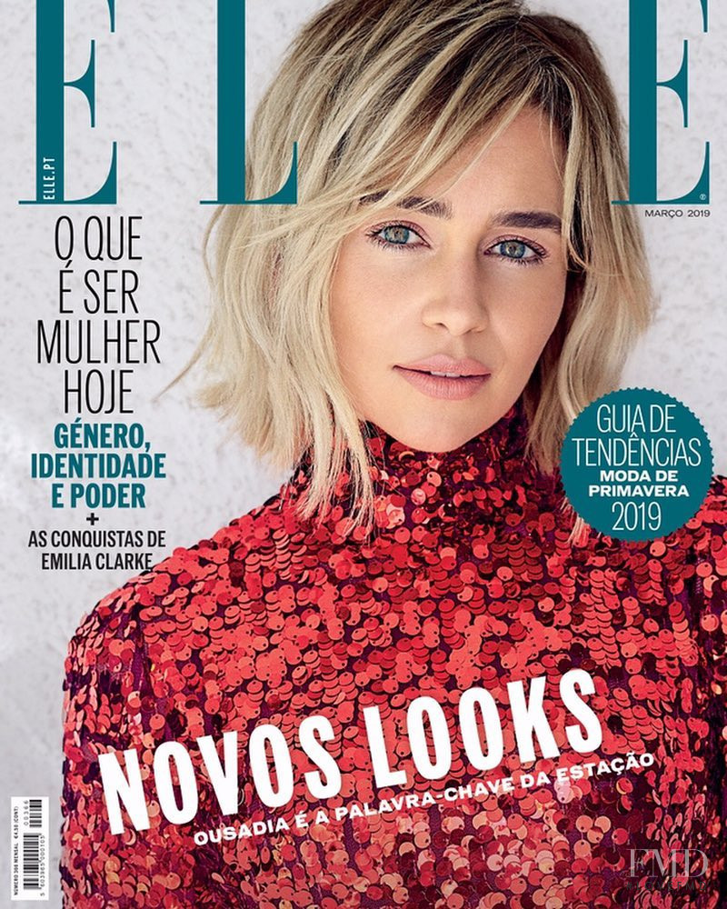 Emilia Clarke featured on the Elle Portugal cover from March 2019