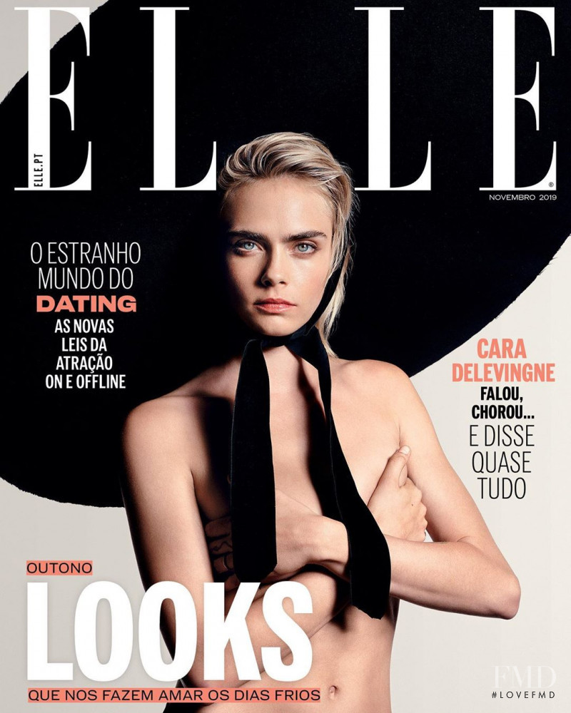 Cara Delevingne featured on the Elle Portugal cover from November 2019