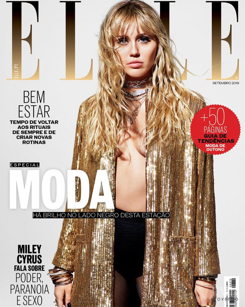 Miley Cyrus featured on the Elle Portugal cover from September 2019