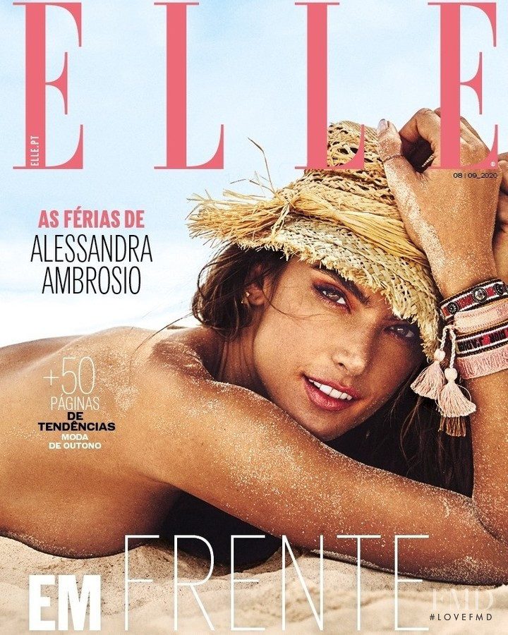 Alessandra Ambrosio featured on the Elle Portugal cover from August 2020