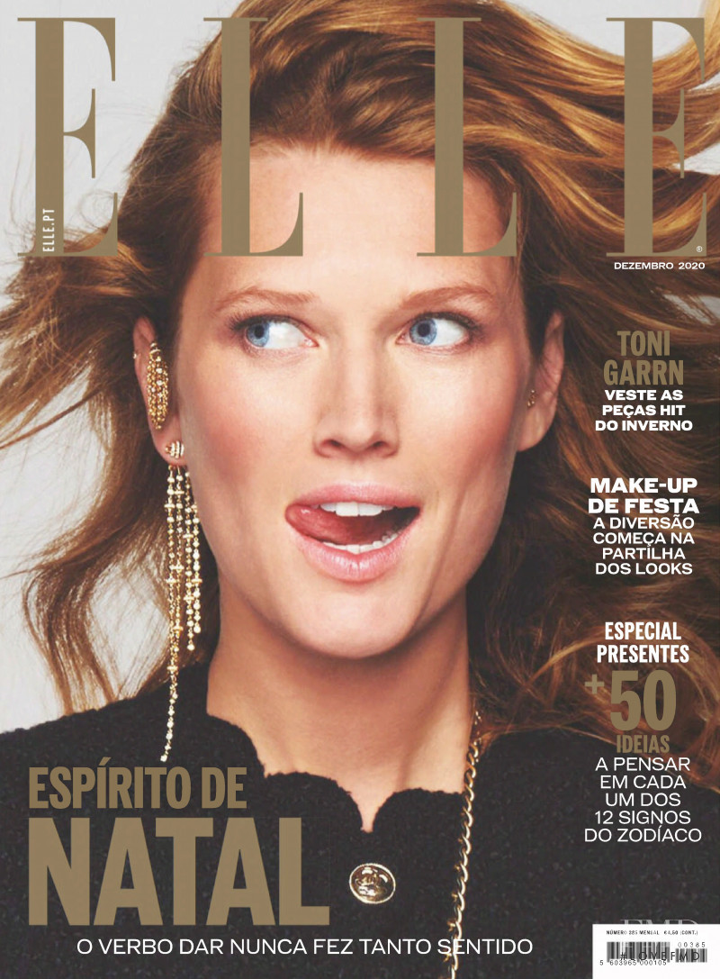 Toni Garrn featured on the Elle Portugal cover from December 2020