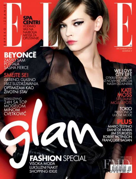Mina Cvetkovic featured on the Elle Serbia cover from December 2009