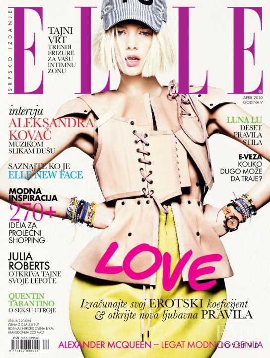 Marloes Horst featured on the Elle Serbia cover from April 2010