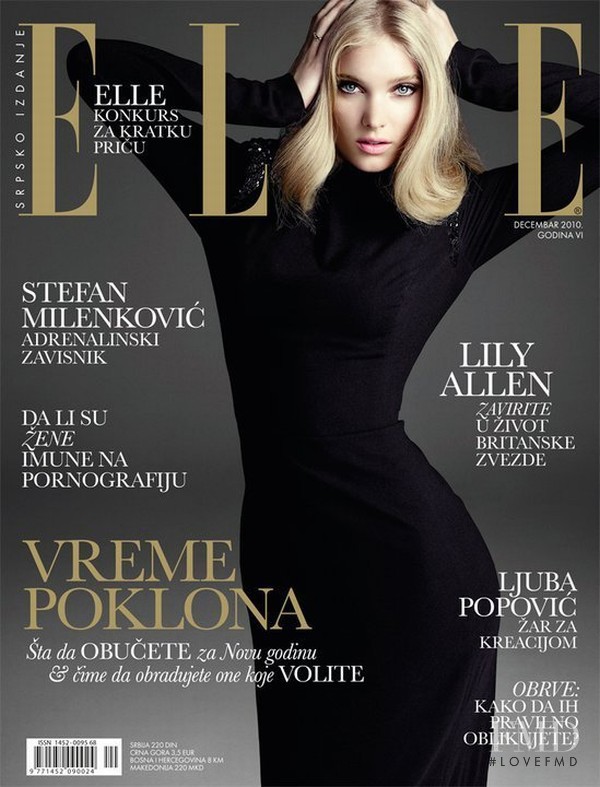 Elsa Hosk featured on the Elle Serbia cover from December 2010