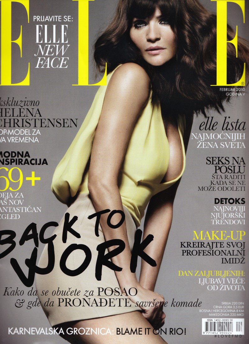 Helena Christensen featured on the Elle Serbia cover from February 2010