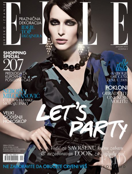 Andrea Lausevic featured on the Elle Serbia cover from January 2010