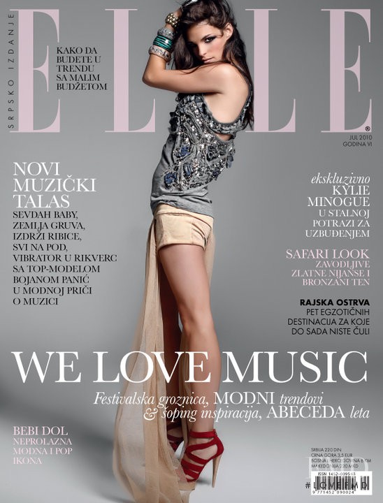 Bojana Panic featured on the Elle Serbia cover from July 2010