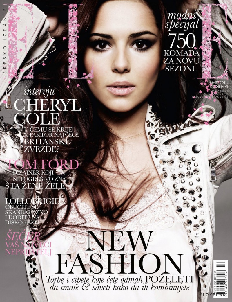 Cheryl Cole featured on the Elle Serbia cover from March 2011