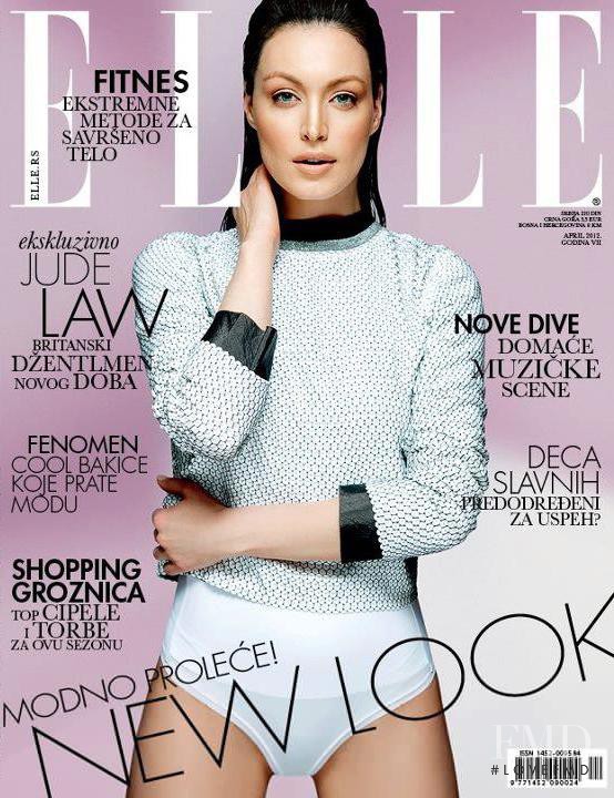 Tijana Sarenac featured on the Elle Serbia cover from April 2012