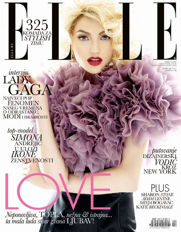 Simona Andrejic featured on the Elle Serbia cover from February 2012