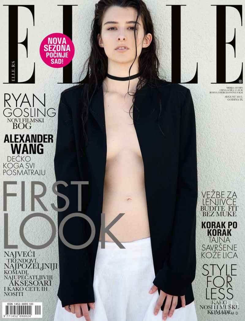 Sandra Buric featured on the Elle Serbia cover from August 2013