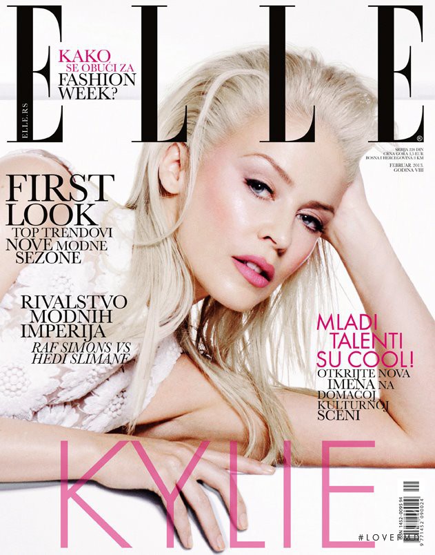 Kylie Minogue featured on the Elle Serbia cover from February 2013