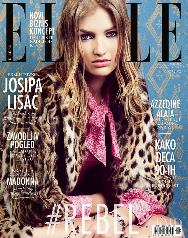 Simona Andrejic featured on the Elle Serbia cover from October 2013