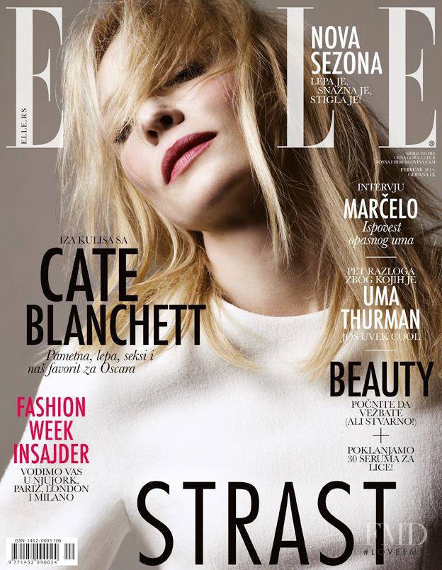 Cate Blanchett featured on the Elle Serbia cover from February 2014