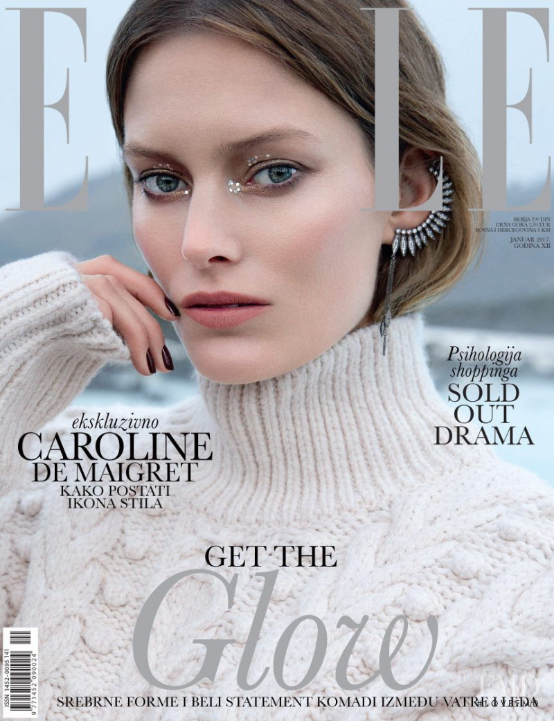 Charlott Cordes featured on the Elle Serbia cover from January 2017