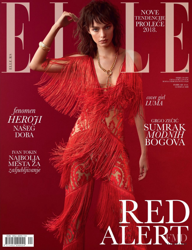 Luma Grothe featured on the Elle Serbia cover from February 2018